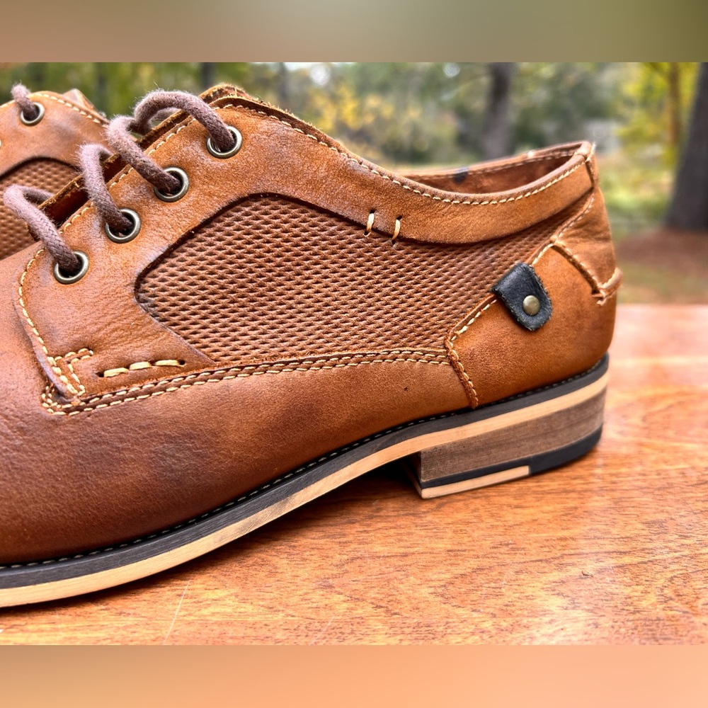 Steve Madden Classic Brown Leather Men's Shoes Size 9.5 - Picture 3 of 16